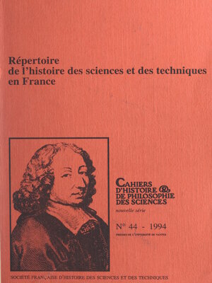 cover image of Répertoire de l'histoire des sciences et des techniques en France